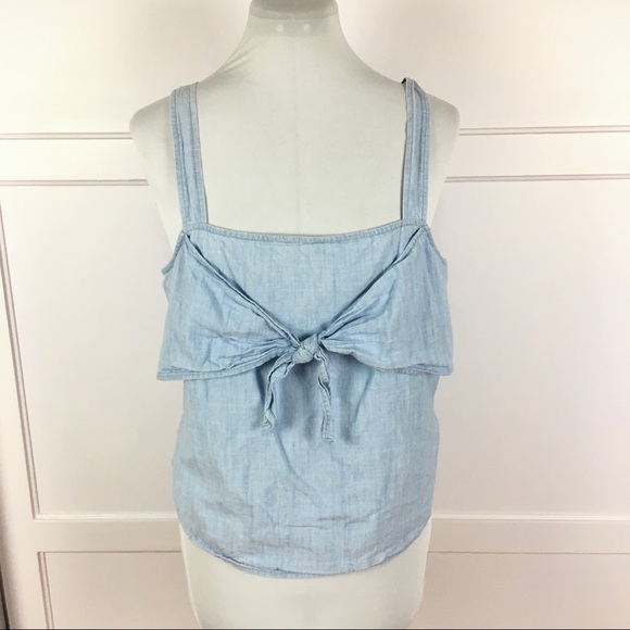Madewell Sz 12 Denim Tie-Front Cami Top tank - Picture 3 of 13